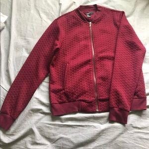 Red bomber jacket